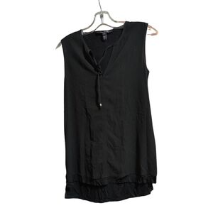 Long Tall Sally Women’s Sleeveless Sheer Front Tie Neck Blouse Top